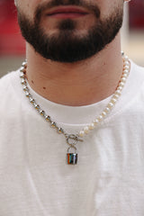 8MM  BALL LOCK FRESHWATER PEARL- CHAIN 8MM  BALL LOCK FRESHWATER PEARL- CHAIN
