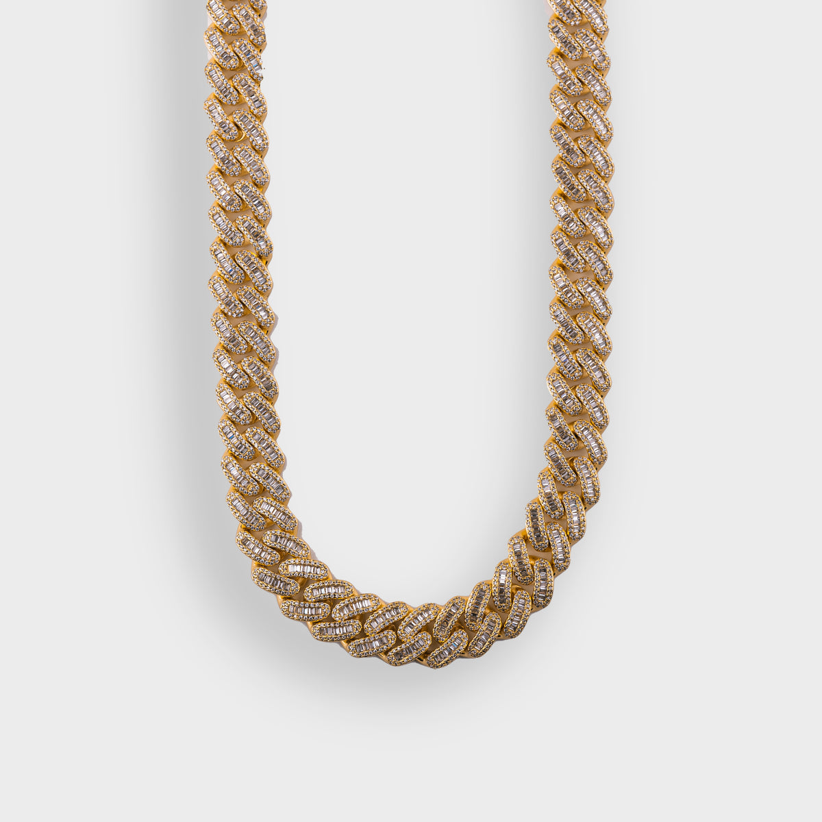 17MM BAGUETTE LINK CUBAN CHAIN - GOLD