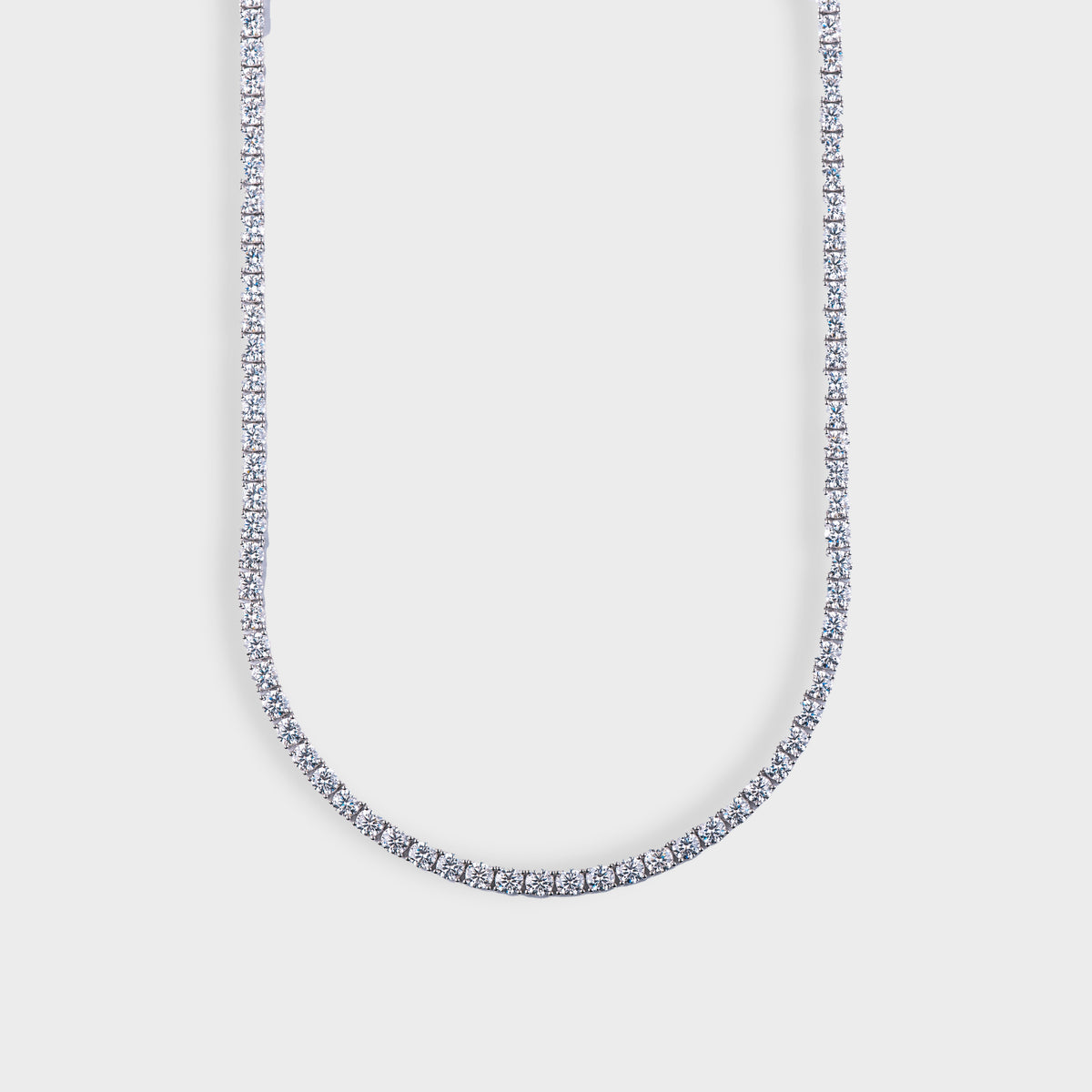 5MM MOISSANITE TENNIS CHAIN - 925 SILVER