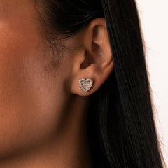 YCIENO LAYERED HEART STUDS