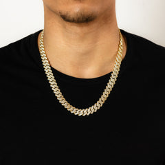 12MM ICED CUBAN LINK CHAIN - GOLD