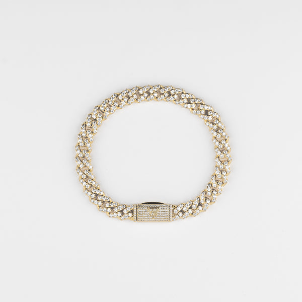 8MM ICED CUBAN LINK BRACELET - GOLD