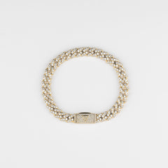 8MM ICED CUBAN LINK BRACELET - GOLD