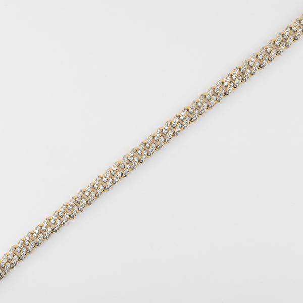 8MM ICED CUBAN LINK BRACELET - GOLD