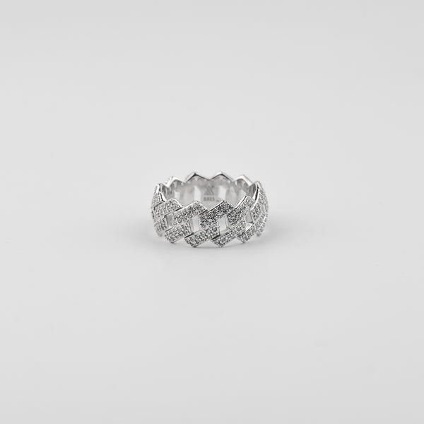 ICED PRONG CUBAN RING - 925