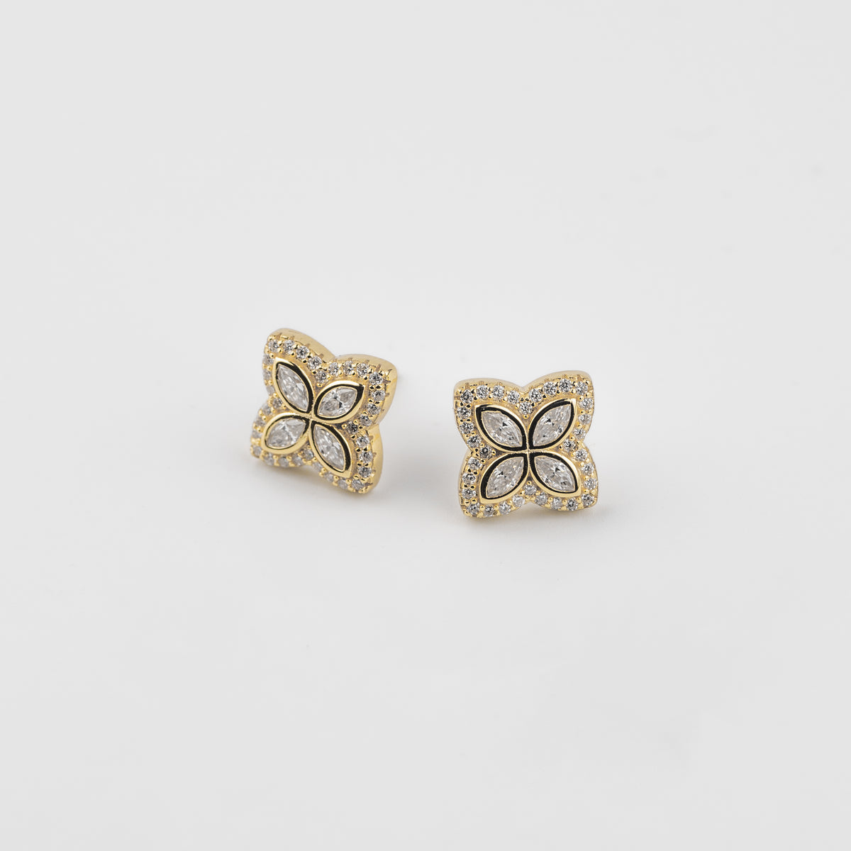 YCIENO MOISSANITE CLOVER STUDS - GOLD