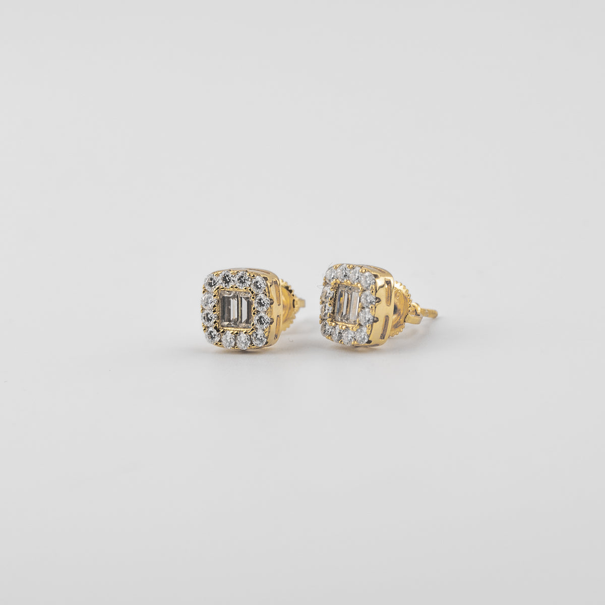 YCIENO MOISSANITE SQUARE CUT STUDS - GOLD