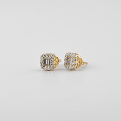 YCIENO MOISSANITE SQUARE CUT STUDS - GOLD