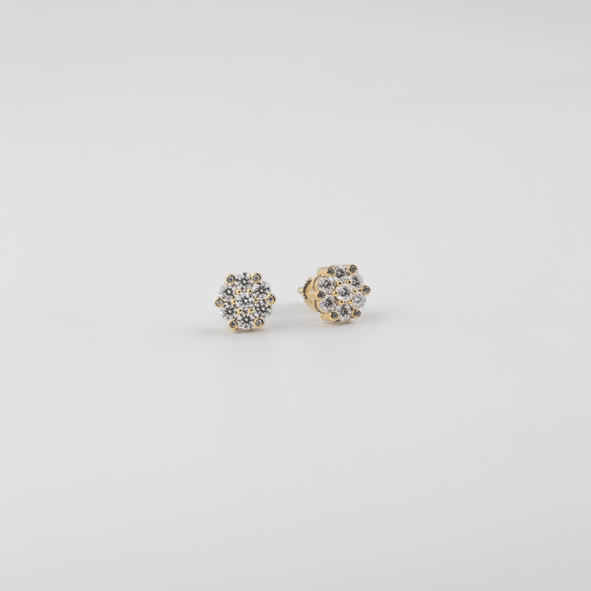 YCIENO MOISSANITE FLORAL STUDS - GOLD