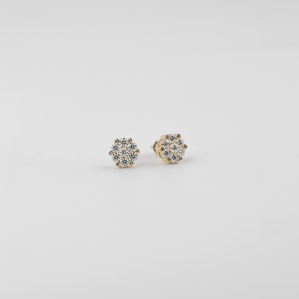 YCIENO MOISSANITE FLORAL STUDS - GOLD
