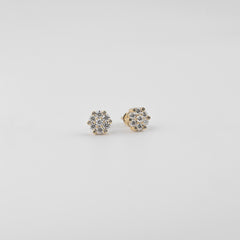 YCIENO MOISSANITE FLORAL STUDS - GOLD