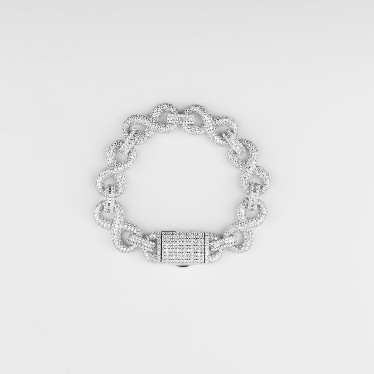 12MM ICED INFINITY LINK BRACELET