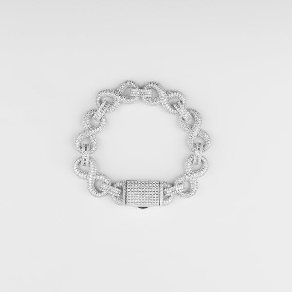 12MM ICED INFINITY LINK BRACELET