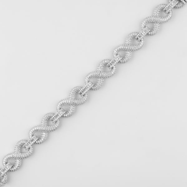 12MM ICED INFINITY LINK BRACELET