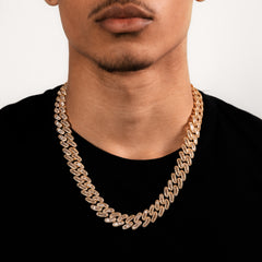 17MM BAGUETTE LINK CUBAN CHAIN - GOLD