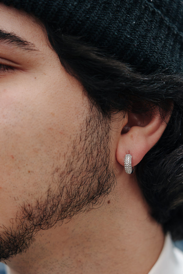 YCIENO ICED HOOP EARRINGS - 925