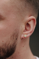 925  ROUND STUD EARRINGS - GOLD