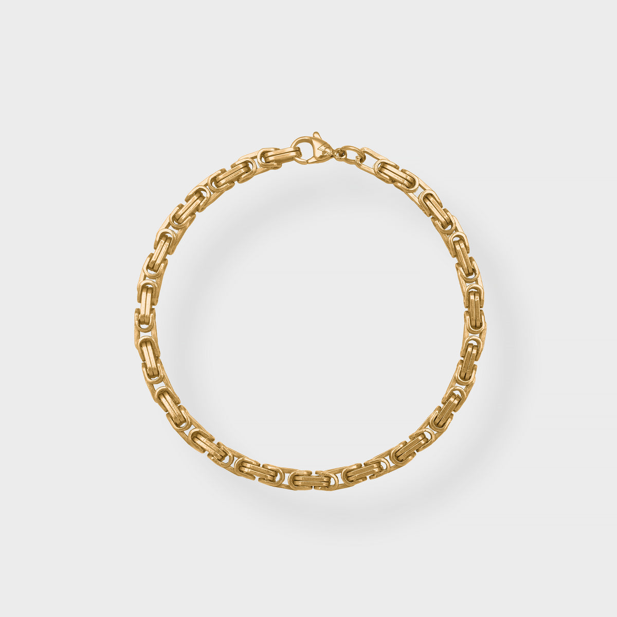 4MM FLAT BYZANTINE BRACELET - GOLD