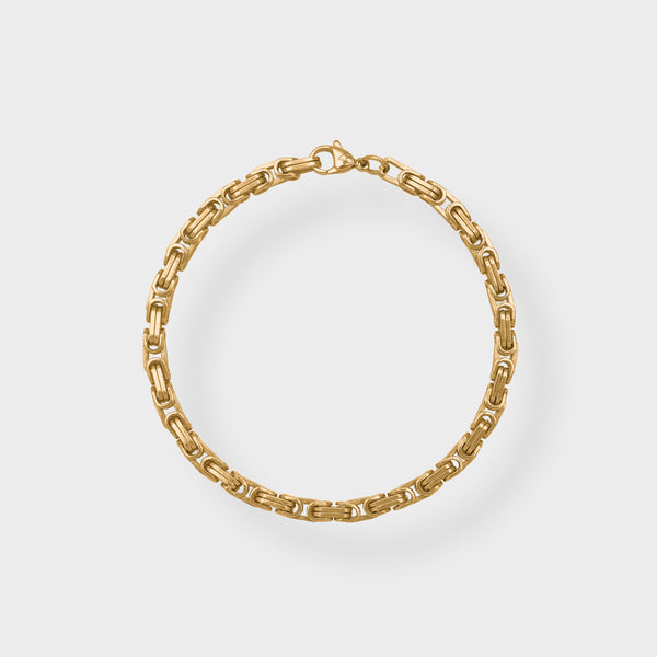 4MM FLAT BYZANTINE BRACELET - GOLD