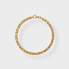 4MM FLAT BYZANTINE BRACELET - GOLD