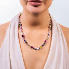 MULTI COLOR GEMSTONE NECKLACE - 8MM
