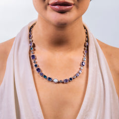 PURPLE MULTI GEMSTONE NECKLACE - 8MM