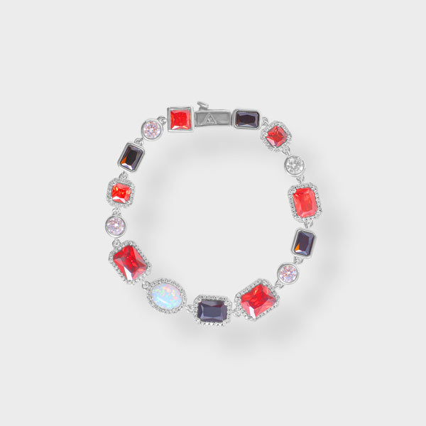 RED MULTI GEMSTONE BRACELET - 8MM