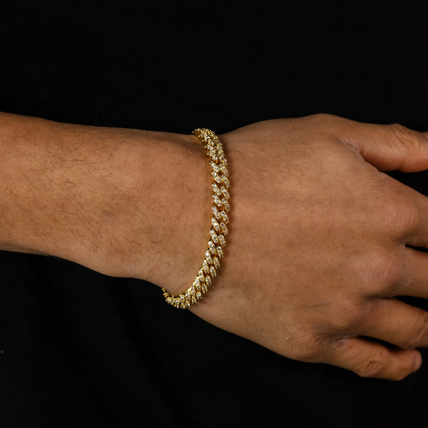 8MM ICED CUBAN LINK BRACELET - GOLD