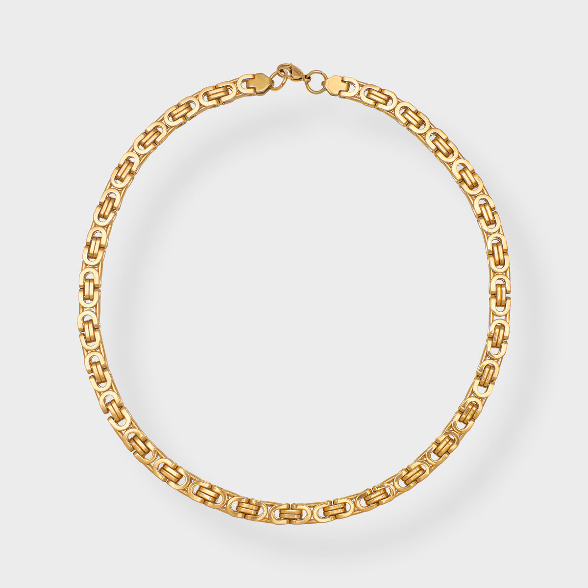 8MM FLAT BYZANTINE CHAIN - GOLD