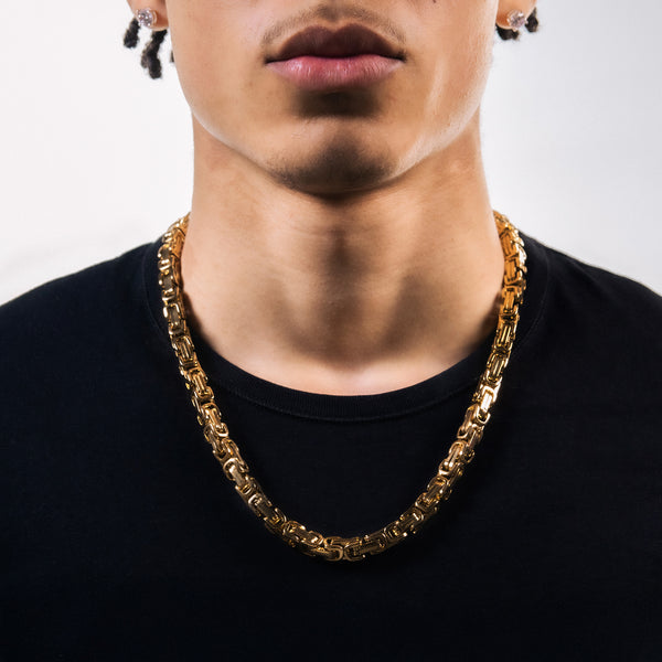 8MM BYZANTINE CHAIN - GOLD
