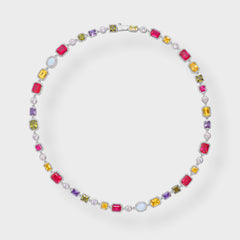 MULTI COLOR GEMSTONE NECKLACE - 8MM