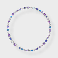 PURPLE MULTI GEMSTONE NECKLACE - 8MM