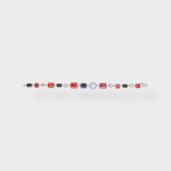 RED MULTI GEMSTONE BRACELET - 8MM