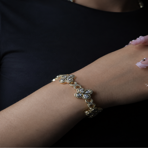 YCIENO 14MM CLOVER ROYALE BRACELET - GOLD
