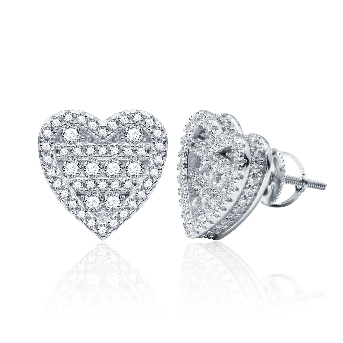 YCIENO LAYERED HEART STUDS