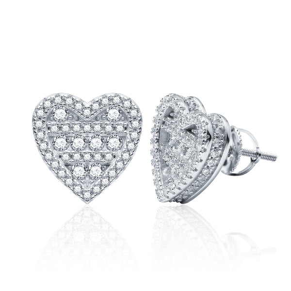 YCIENO LAYERED HEART STUDS