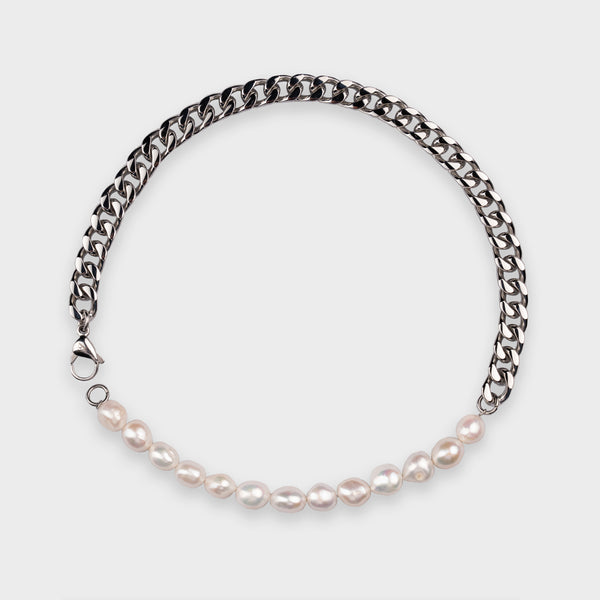 10MM CUBAN & FRESHWATER PEARL CHAIN
