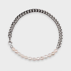 10MM CUBAN & FRESHWATER PEARL CHAIN