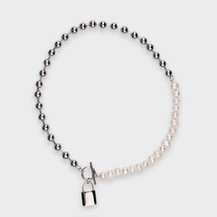 8MM  BALL LOCK FRESHWATER PEARL- CHAIN
