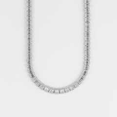 10MM BAGUETTE TENNIS CHAIN - 925 SILVER