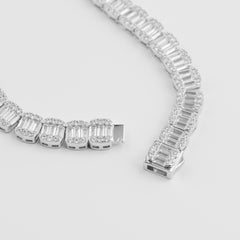 10MM BAGUETTE TENNIS CHAIN - 925 SILVER