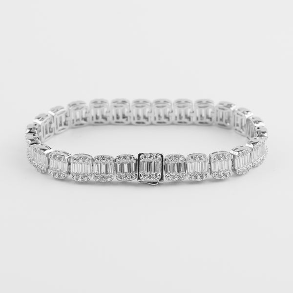 10MM BAGUETTE TENNIS BRACELET - 925 SILVER