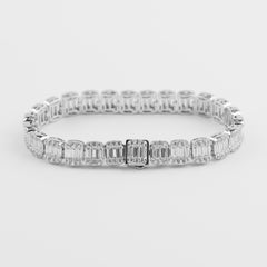 10MM BAGUETTE TENNIS BRACELET - 925 SILVER