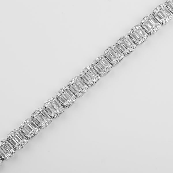 10MM BAGUETTE TENNIS BRACELET - 925 SILVER