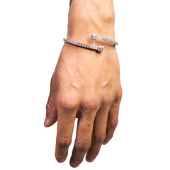 925 MOISSANITE ICED SQUARE BANGLE - 5MM