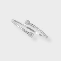 925 MOISSANITE ICED SQUARE BANGLE - 5MM