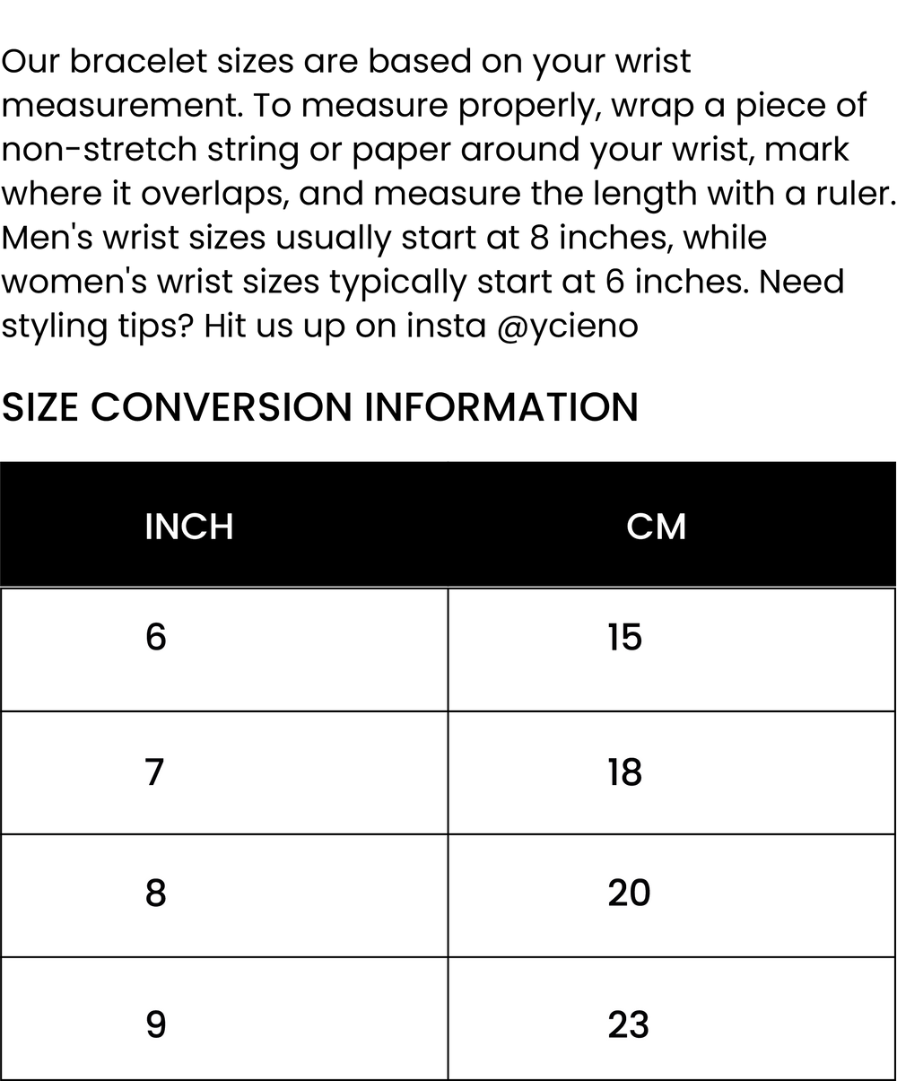 Bracelet Size Chart