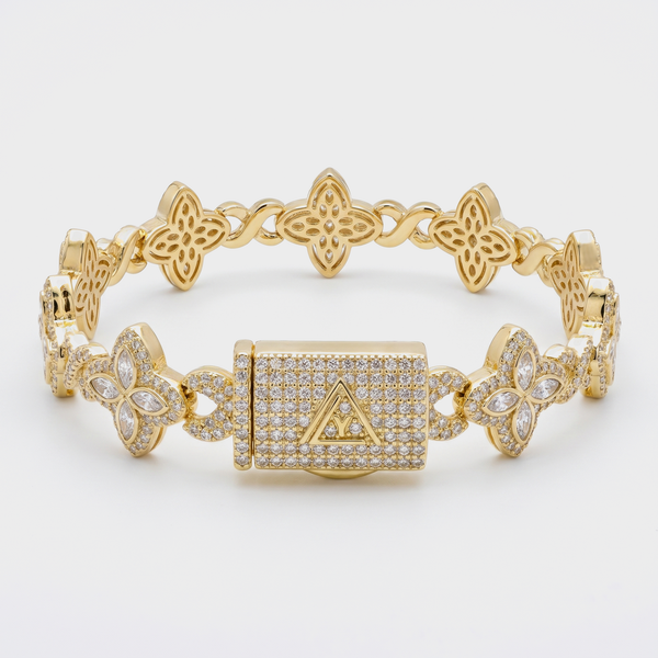 YCIENO 14MM CLOVER ROYALE BRACELET - GOLD