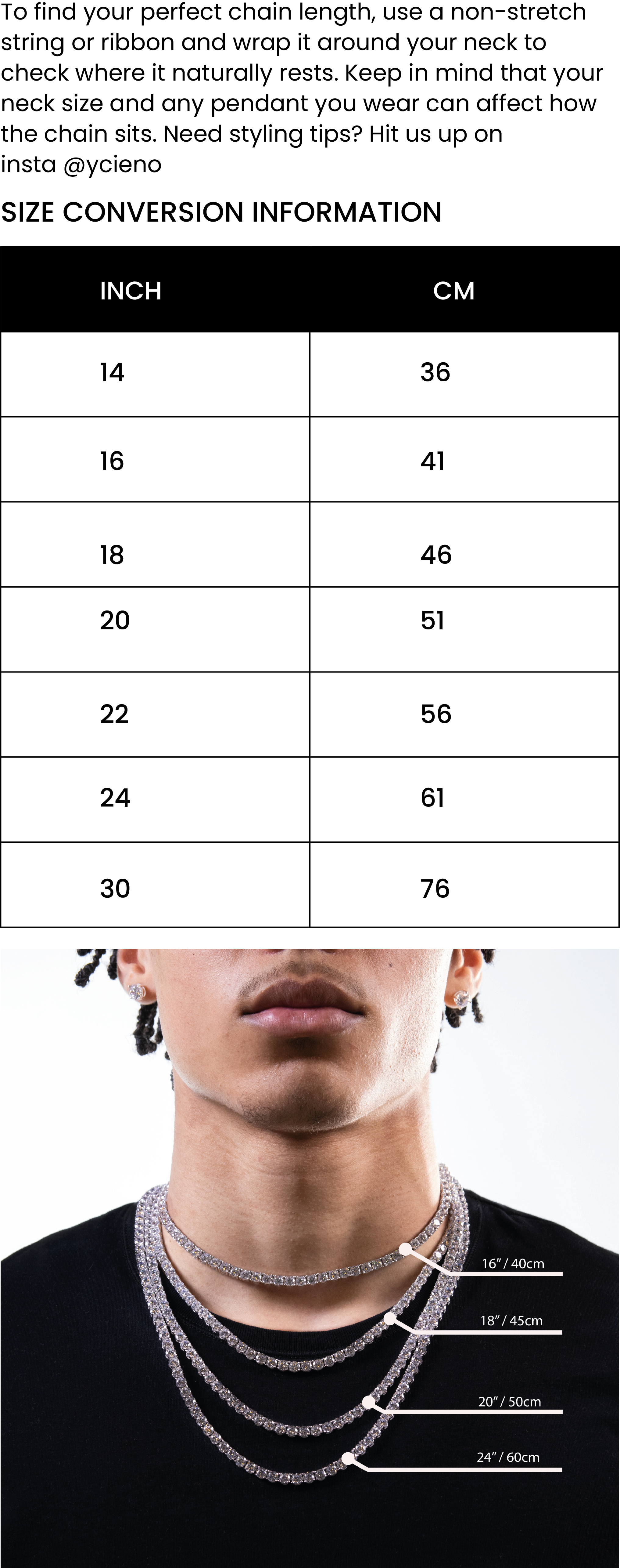 Chain Size Chart