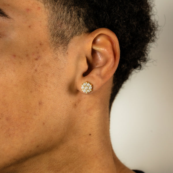 YCIENO MOISSANITE FLORAL STUDS - GOLD